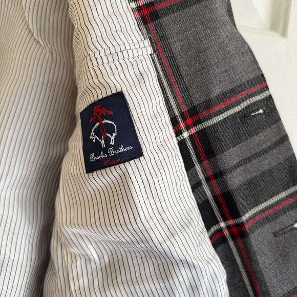 Brooks Brothers Two-Buttoned Plaid Wool Blazer Jacket Size Large Preppy Academia - Picture 6 of 9